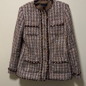 Ann Taylor Multicolor Sparkle Tweed Blazer